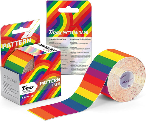 Tmax Waterproof Kinesiology Tape - Athletic Sports Tape for Injury, Muscle Support, Pain Relief (5m x 5cm)