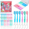 JASUNLEE 30Pack Disposable Toothbrushes with Toothpaste Tongue Scraper Floss Pick 5-in-1 Mini Portable