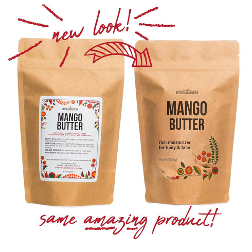 Raw Mango Butter, 100% Natural Skin and Hair Moisturizer, 8 oz Block for DIY Whipped Body Butter