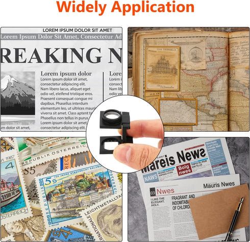 Mini Three-Folding Magnifier 20X, Pocket Foldable Magnifying Glass with Scale for Jewelry DIY Crafts