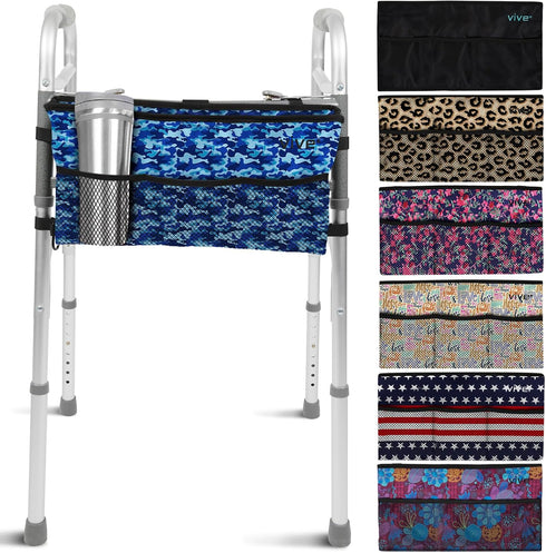 Vive Walker Bag, Water Resistant Accessories Pouch for Wheelchair, Lightweight Caddy Attachment for Seniors.