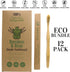 Gaia Guy Natural Bristle Bamboo Toothbrush with Boar Bristles - Biodegradable and Compostable, Zero Waste 12-Pack