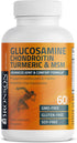 Bronson Glucosamine Chondroitin Turmeric & MSM | 60 Capsules - Advanced Joint & Cartilage Formula, Non-GMO