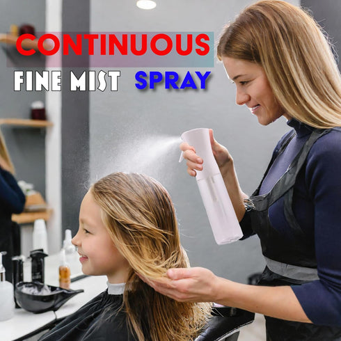 Spray Bottle, Continuous Spray Bottle for Hair, 10.1oz Nano Fine Plastic Water Mist Sprayer for Skincare