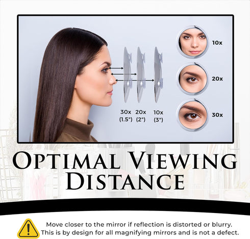 MIRRORVANA 30X Magnifying Makeup Mirror, Ultra Portable Stick On Travel Cosmetic Mirror