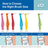 TEPE Interdental Brush Angle, Pack of 6, 0.5 mm, Extra-Small/Small Gaps, Red, Size 2