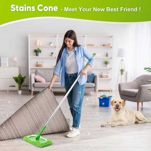 NXPPYY 4-Pack Reusable Mop Pads Fit Swiffer Sweeper, Microfiber Mop Replacement Pads, Washable Wet Mopping Cloths & Dry