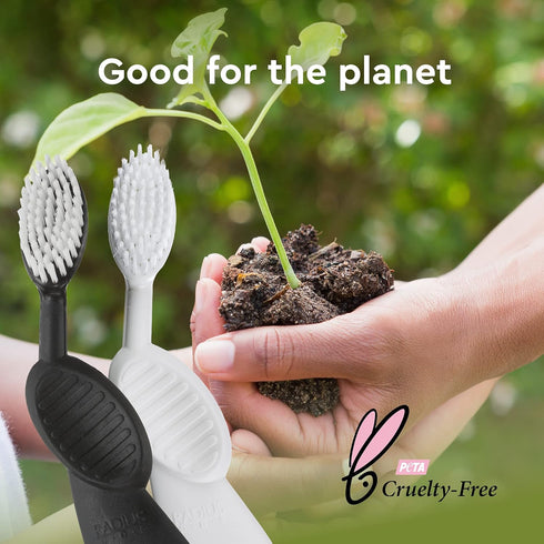 RADIUS Toothbrush, Flex Brush, Soft Bristles, Right Handed, Black with Green Bristles, BPA Free & ADA Accepted