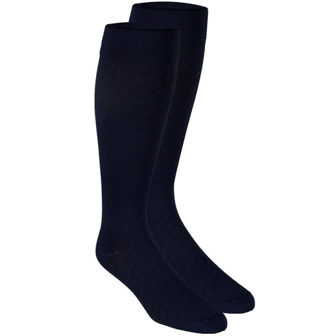 Truform Travel Compression Socks for Men and Women, Navy, 15-20 Knee High Over Calf Length, X-Large
