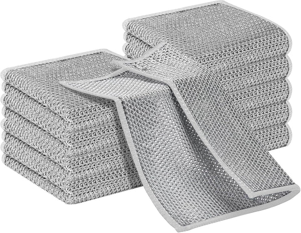 Wire Miracle Cleaning Cloths, 10PCS Non-Scratch Wire Dishwashing Rag for Wet and Dry Cleaning in Kitchen