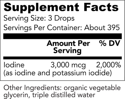 Organic Lugol's Iodine - Iodine and Potassium Iodide 2% Solution, Liquid Supplement Drops for Thyroid Support, 395