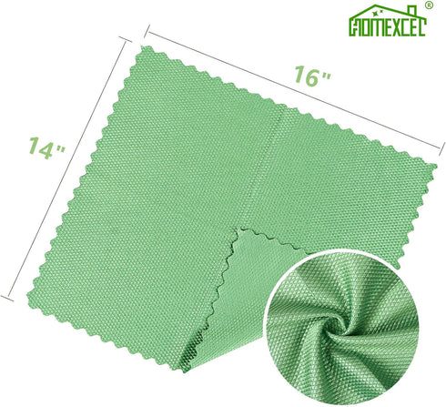 HOMEXCEL 6PK Microfiber Glass Cleaning Cloths, 16"x14", Lint Free for Glasses, Mirrors, and Screens