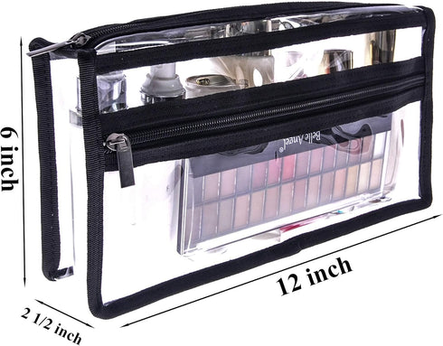 Clear PVC Makeup Bag, Transparent Large Cosmetic Organizer Bag, Travel Makeup Accessories Storage Pouch
