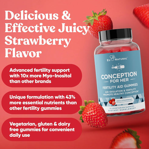 Conception for Her Fertility Gummies with Myo Inositol, Folate & More, 75 ct Gummies