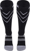 CSX 20-30 mmHg Compression Socks for Men and Women, Knee High, Silver on Black, Medium, Athletic Sport Fit