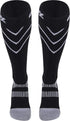 CSX 20-30 mmHg Compression Socks for Men and Women, Knee High, Silver on Black, Medium, Athletic Sport Fit