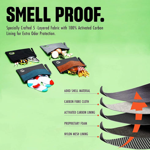 Smell Proof Bag with Lock - 11x9, Odor Proof Container for Herbs, Coffee, Oils, Travel Medicine Bag