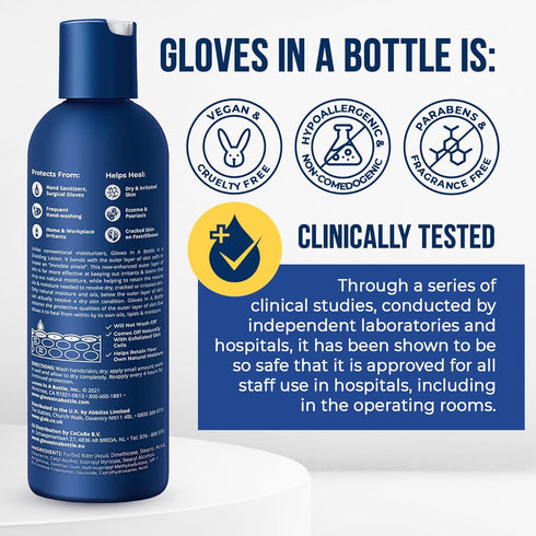 Gloves In A Bottle Psoriasis Eczema Relief Cream, Shielding Lotion for Cracked Hands, 8 oz with Pump