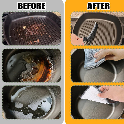 Kit,5 XANGNIER Cast Iron Scrubber Cleaning Pcs Cast Iron Skillet Cleaner Care Kit Tools Accessories