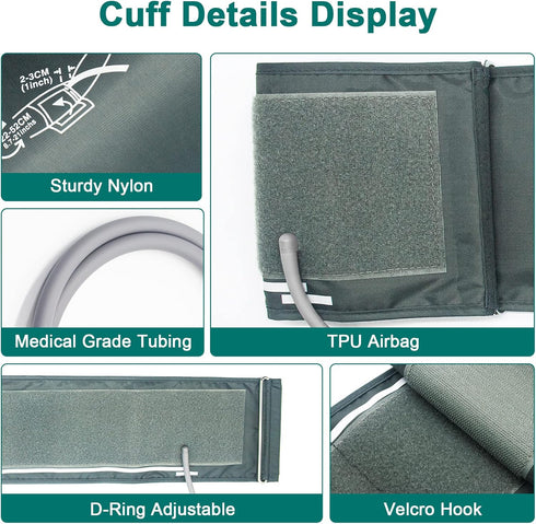 Extra Large Blood Pressure Cuff Arm 8.7-20.4 Inches (22-52CM), Compatible with All Blood Pressure Machines (Cuff Only)