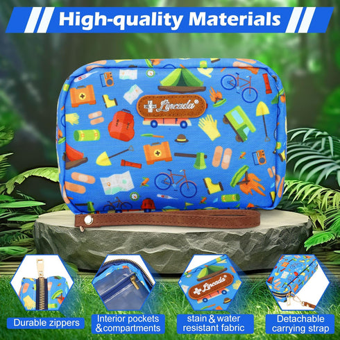 Portable Travel First Aid Kit, 143 Pieces All-Purpose Emergency Kit for Home, Car, Diaper Bag, Camping & Hiking