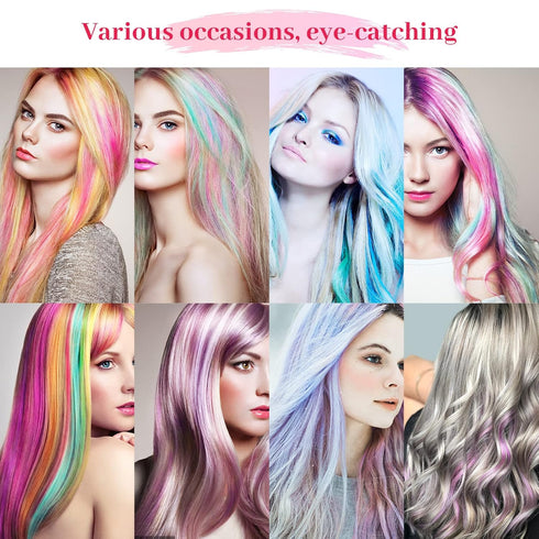 YaFex 12 Pcs 22 Inch Clip in Hair Extensions, Long Straight Colored Hairpieces for Women Kids Girls (Purple + Sapphire