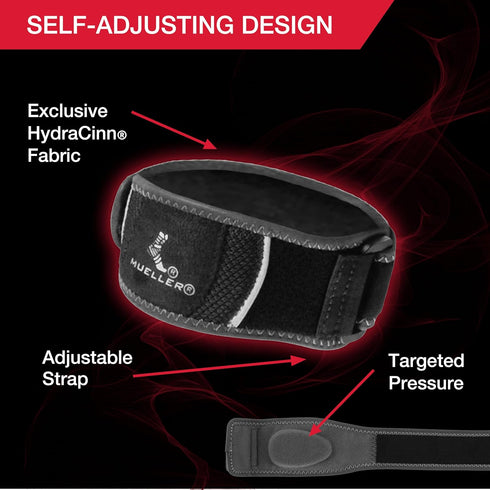 Hg80 Elbow Elbow MUELLER Sports Medicine Premium Tennis Support Strap, Pain Relief Brace For Men and Women, Black