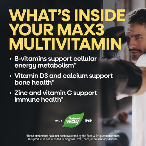Max3 90 Natures Way Alive! Mens Potency Daily Multivitamin, High Potency Multivitamin for Men with B-Vitamins