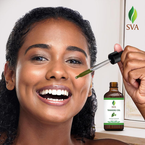 SVA Tamanu Oil - 4 Fl Oz – 100% Natural Cold Pressed Tamanu Oil for Face, Skin Care, Hair Care, Scalp Massage & Body