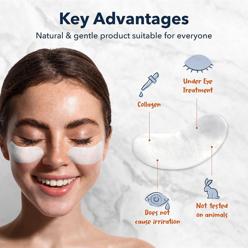 Purederm Deluxe Collagen Eye Mask - 4 Pack of 30 Sheets Natural Eye Patches with Anti-aging and Wrinkle Care Properties