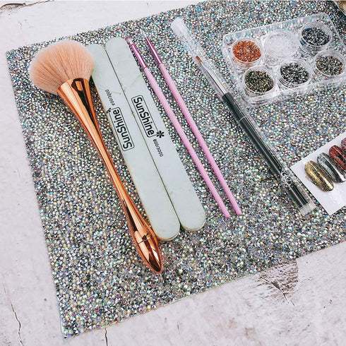 Nail Art Table Mat - EBANKU Nail Art Hand Rest Pad for Cushion, Shiny Nail Mat Desk Pad, Washable Manicure Tools