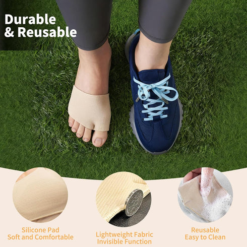 KASAK 2 Metatarsal Pads with Gel for Women & Men, Pairs Ball of Foot Pain Relief Cushions for Metatarsalgia, Morton's