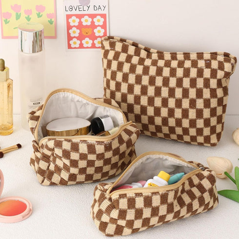 LYDZTION Makeup Bag for Women, 1Pcs Large Capacity Cosmetic Bag and 1Pcs Pencil Case Travel Toiletry Organizer