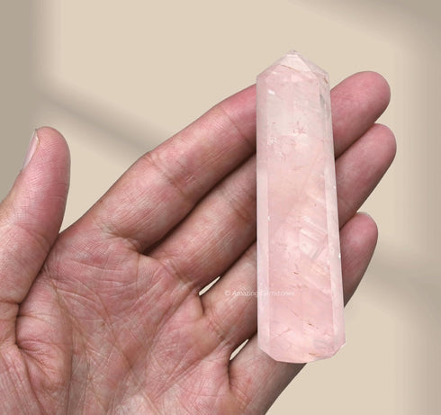 Amazing Gemstone Star Rose Quartz Crystal Towers - Natural Healing Crystal Point Obelisk for Reiki Healing (2 to 3 INCH)