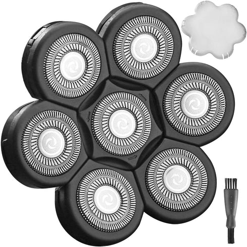 WAHFOX 7D Universal 7 Heads for HeadShaver - Replacement Blades for Electric Razor Shaver, Easy Install