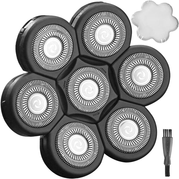 WAHFOX 7D Universal 7 Heads for HeadShaver - Replacement Blades for Electric Razor Shaver, Easy Install