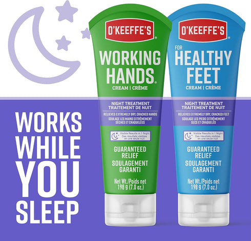 O'Keeffe's Working Hands Night Treatment Hand Cream, 7 oz Tube