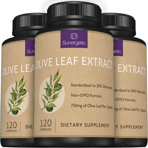 Premium Olive Leaf Extract Capsules, 750mg, 120 Capsules, Supports Immune System & Cardiovascular Health