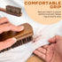 TAKAVU Horsehair Laundry Stain Brushes Set, Natural Soft Bristle for Scrubbing Tough Stains on Delicate Fabrics