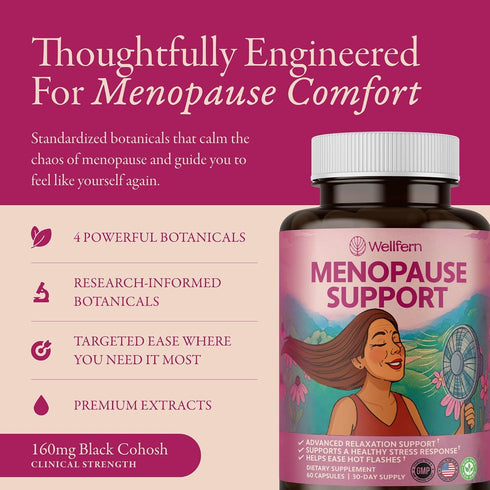 Menopause Supplements For Women | Natural Menopause Relief & Hot Flash Relief | Perimenopause Vitamins | Hormone-Free