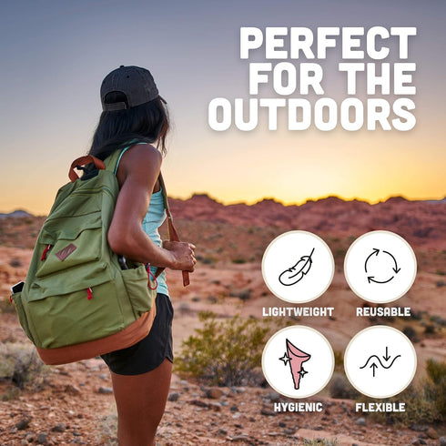 Pitch and Trek Women's Silicone Urination Device for Travel & Outdoor, Color Pink