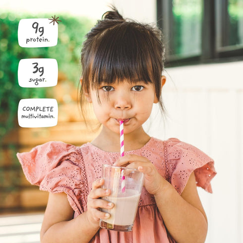 Vanilla Mighty Milk - Kids All-in-One Daily Protein Powder & Multivitamin with Probiotics - 15-30 Servings