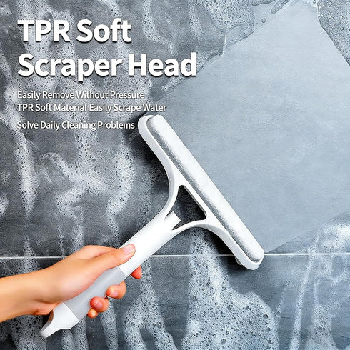 KonaCryspen 3-in-1 Window Cleaning Tool Blade, Sponge & Spray for Streak-Free Glass, Ideal for Home Windows, Mirrors