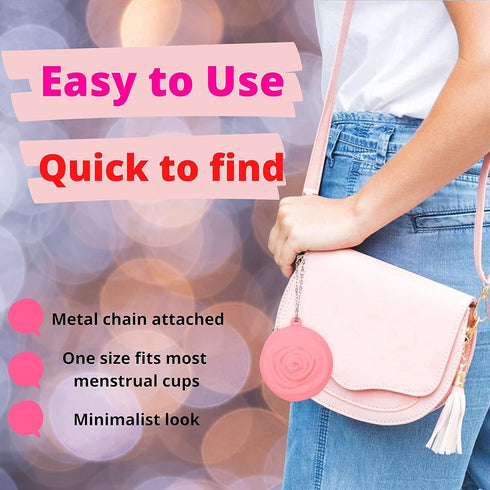Menstrual Period Cup Case Storage Bag, Rose Design Silicon Material, Easy to Carry and Clean, Reusable Zero Waste