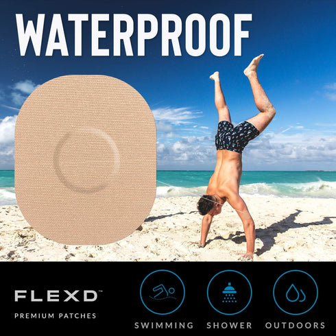 Flexd Freestyle Adhesive Patches, 30 Pcs Libre Adhesive Patch Covers for CGM, Tan