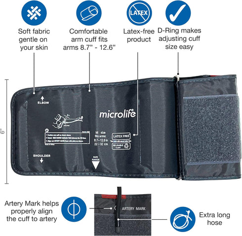 Microlife Replacement Blood Pressure Cuff, Medium (8.7-12.6 inch)