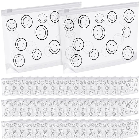 50 Pcs Clear Zipper Pouches - Leakproof PE Makeup Pouches for Toiletry Bags, Transparent Travel Cosmetic Bags