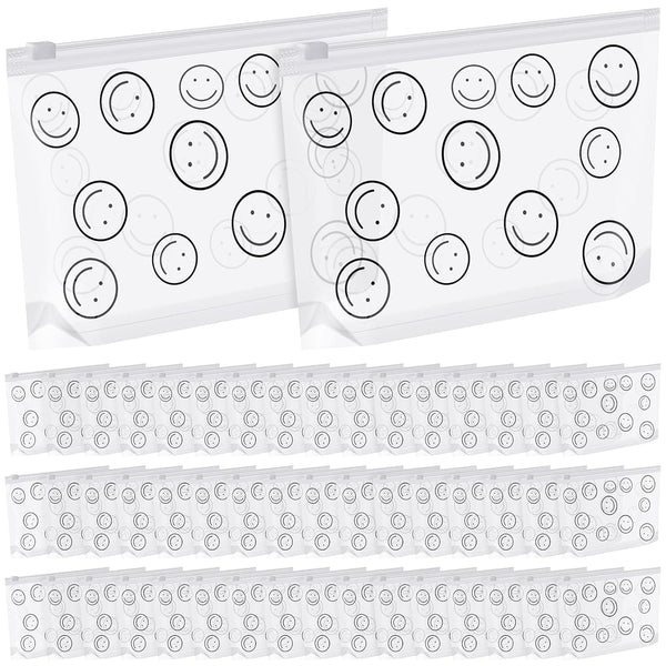 50 Pcs Clear Zipper Pouches - Leakproof PE Makeup Pouches for Toiletry Bags, Transparent Travel Cosmetic Bags