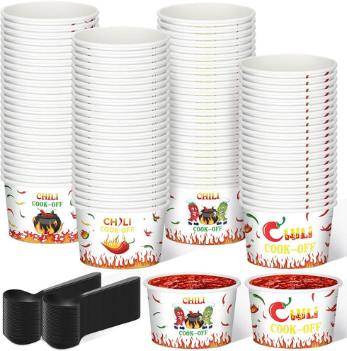 Reallnaive 200 Pack Chili Cook off Party Decorations 9oz Disposable Sample Cook off