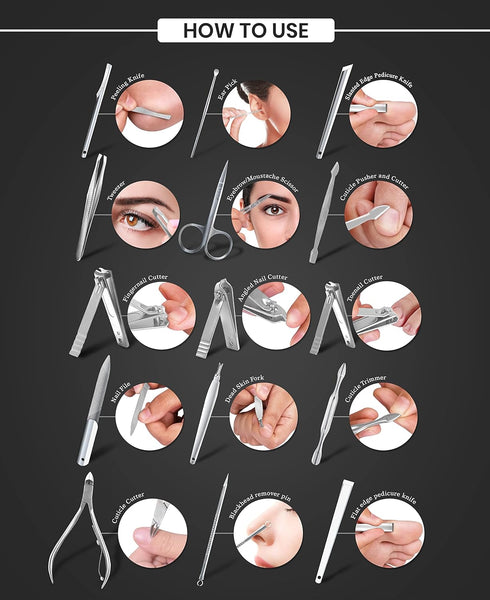 Utopia Care Manicure Kit, 15 Piece Professional Stainless Steel Nail Clippers Set for Men and Women with Luxurious